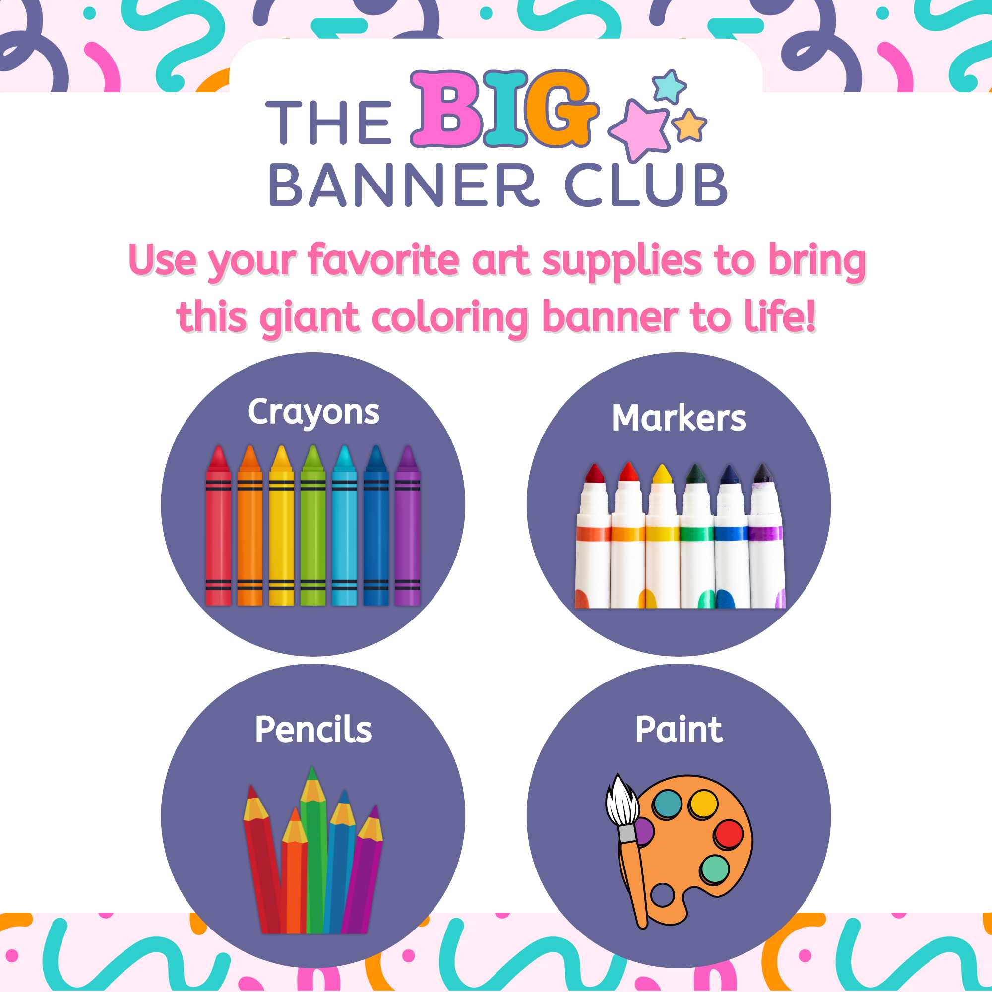 birthday party decoration coloring banner tablecloth table runner giant custom personalize rolled
