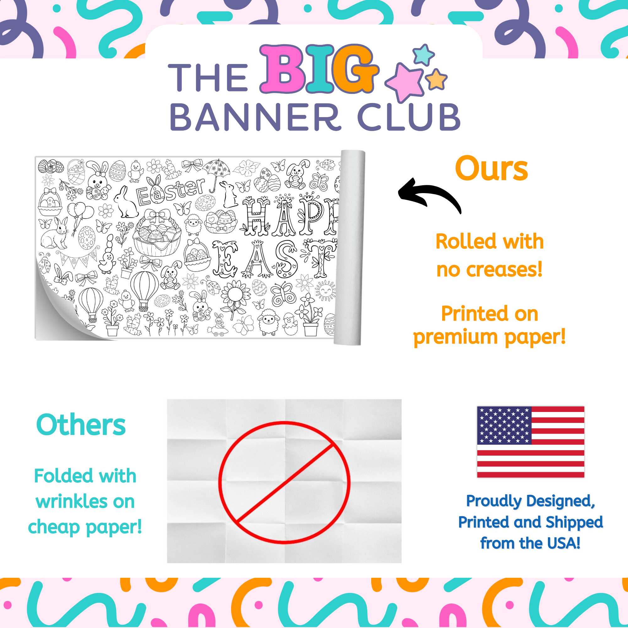 easter party decoration tablecloth table runner giant coloring banner giant large crayon paper tablecloth runner kids activity screen-free