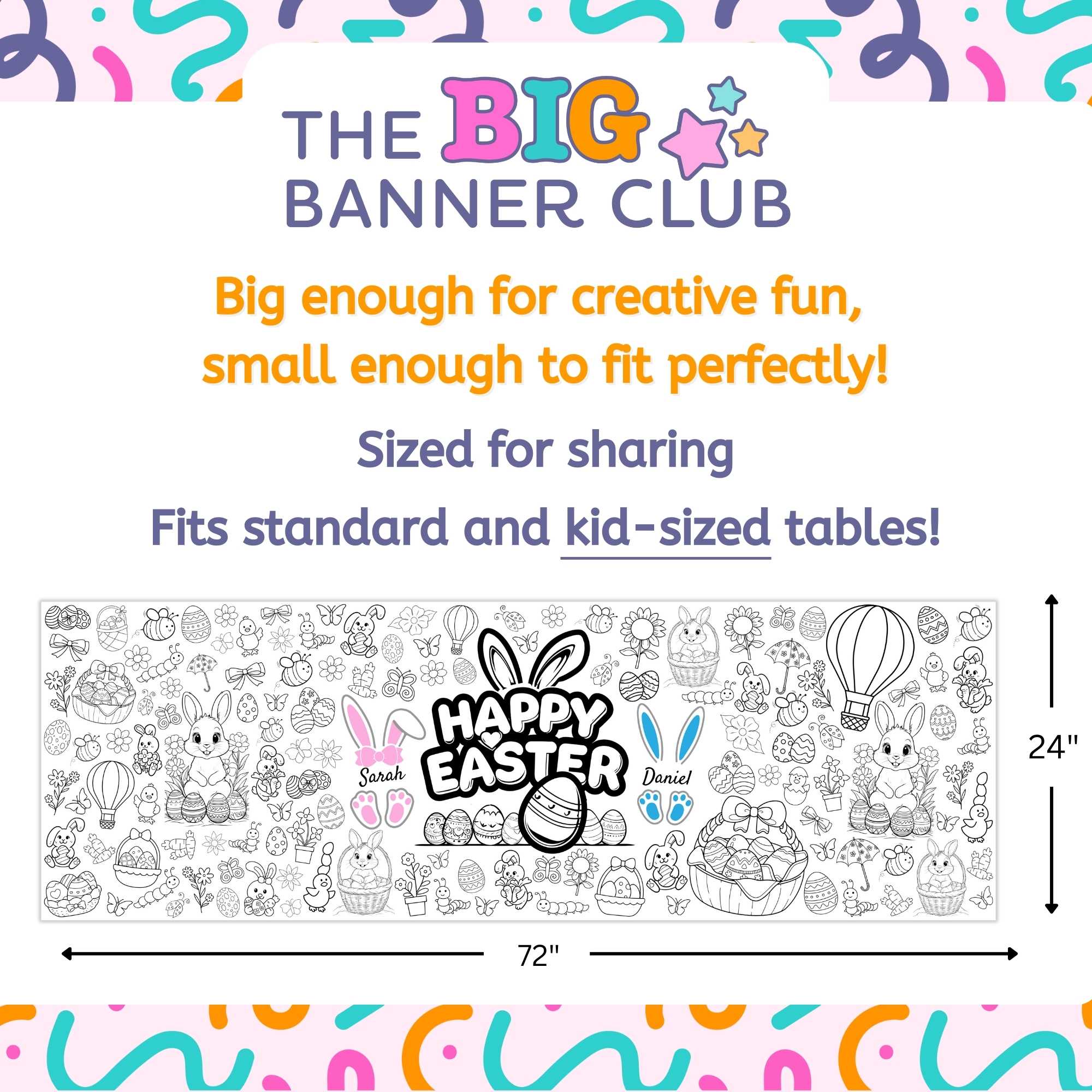 Personalized Easter Coloring Banner