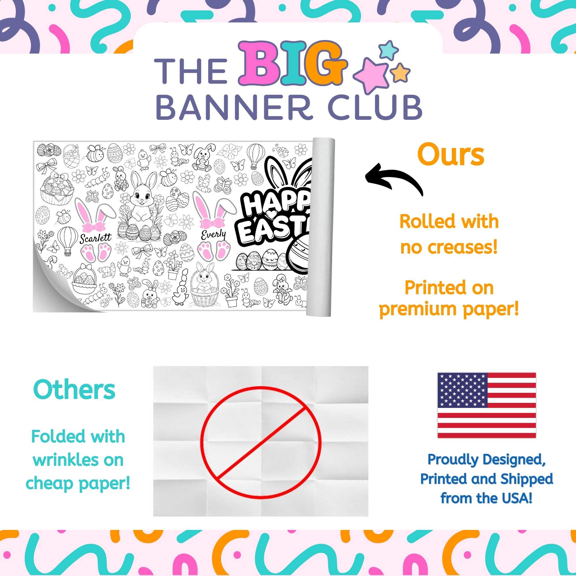 Personalized Easter Coloring Banner