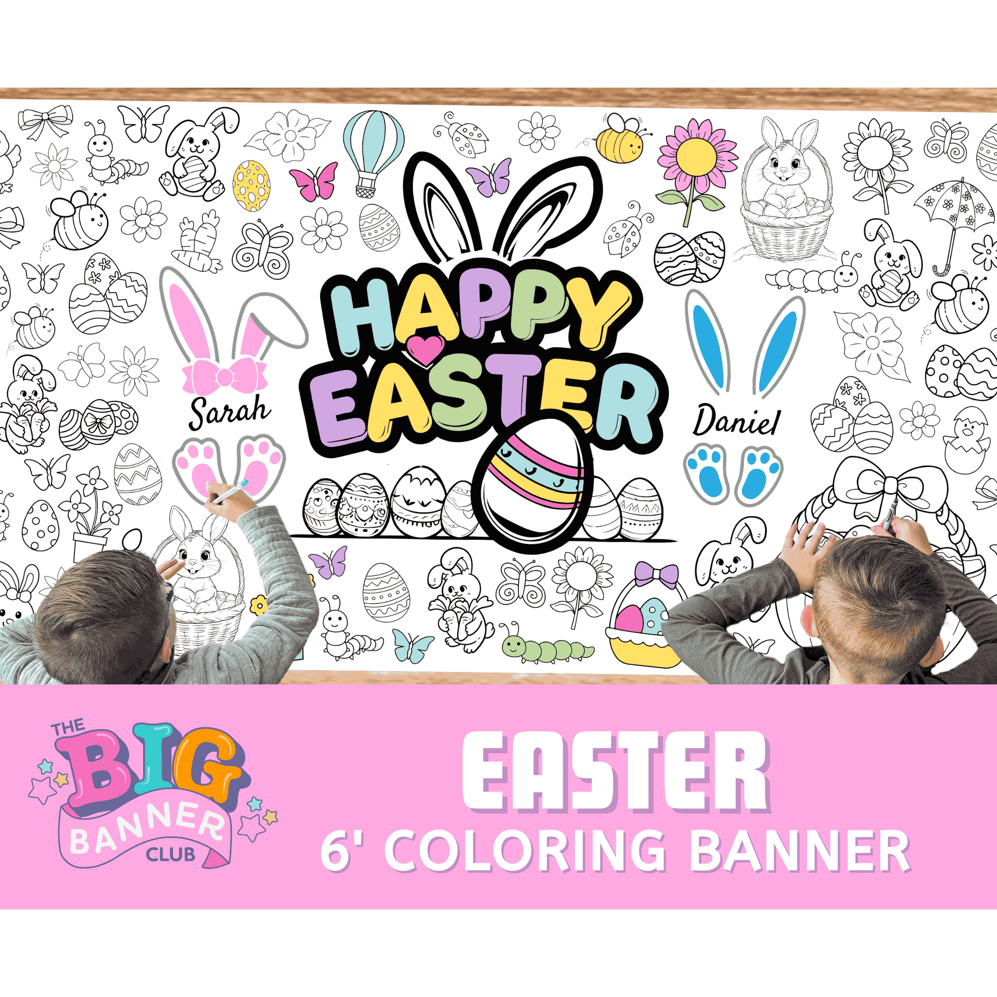 Personalized Easter Coloring Banner
