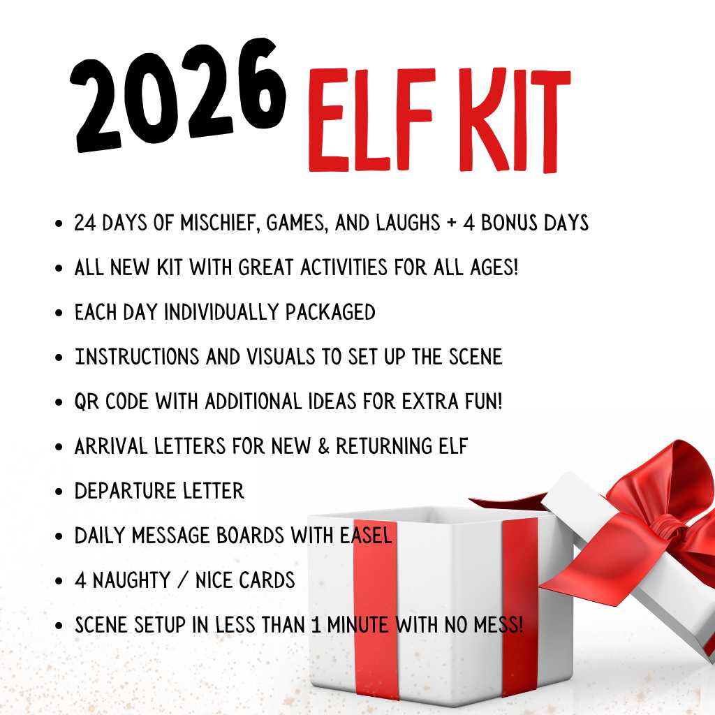 PRE ODER Elf Kit 2026 | Best 2026 Elf Kit | 24 Day Christmas Holiday Elf Kit | Crafty Elf Props and Ideas