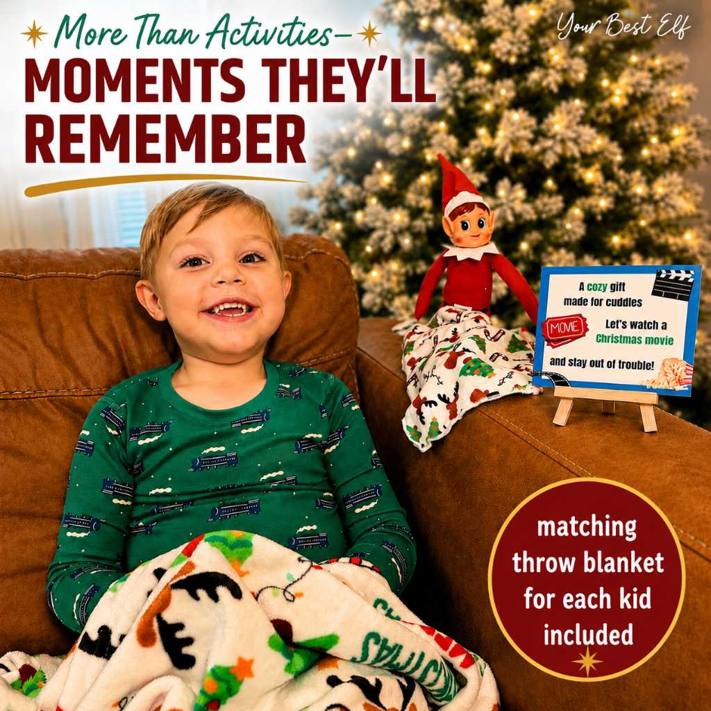 elf on the shelf kit, Elf Kit 2026, 24 Day Elf Kits so it doesn’t just sit on the shelf. This Elf Kit is full of magic, mischief, and ideas for your elf adventures this Christmas season. It includes a host of crafty ideas and games for all ages so they can image that arrival! Check out our shop for a fun elfin adventures while waiting around for Santa in December!