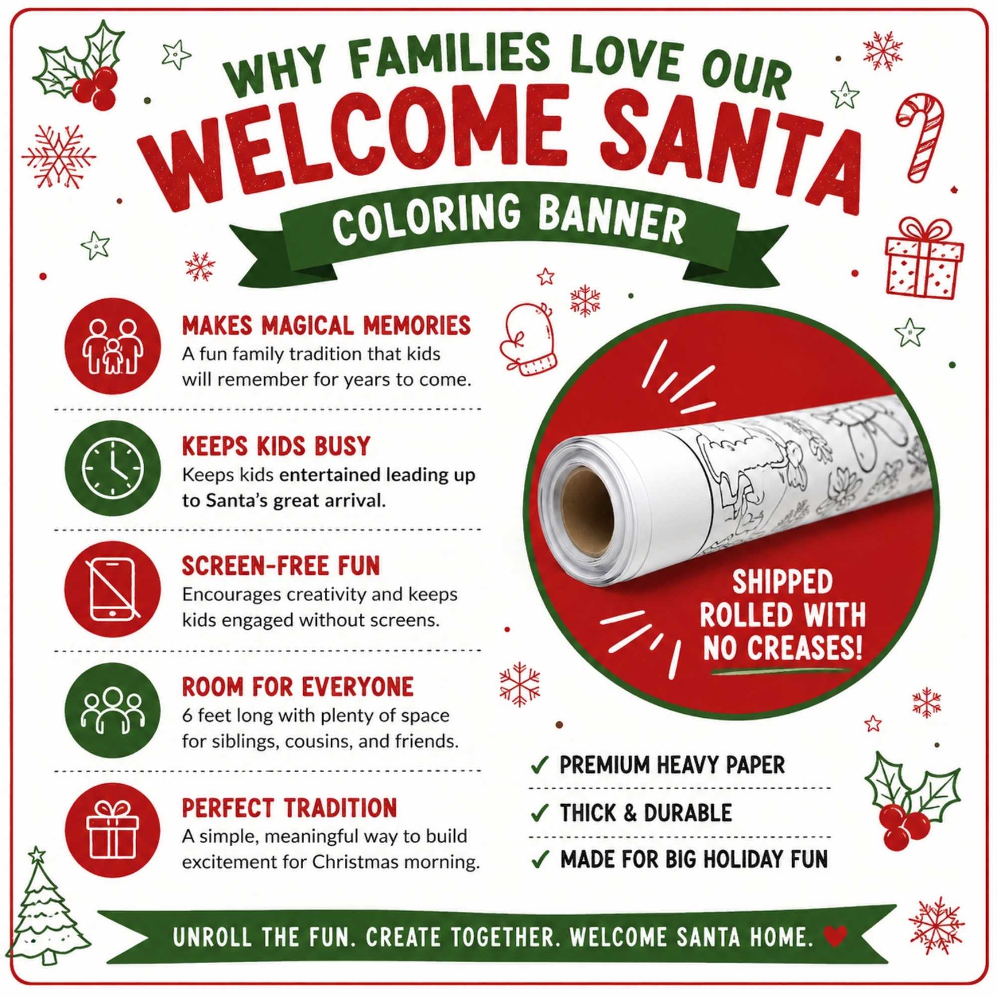 Santa Welcome Giant Coloring Banner | Christmas