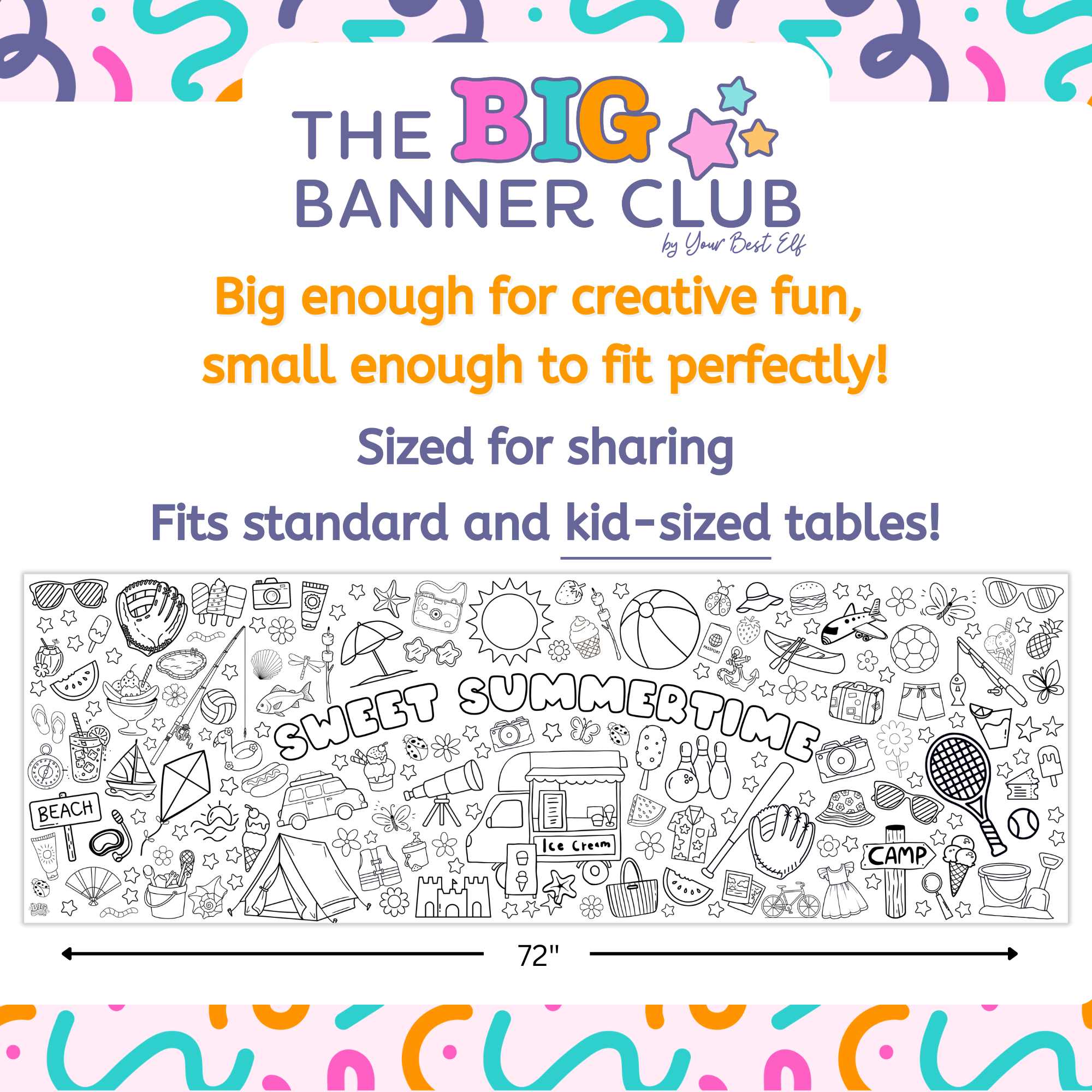 It's Summertime! | School's Out for the summer | Giant Coloring Banner