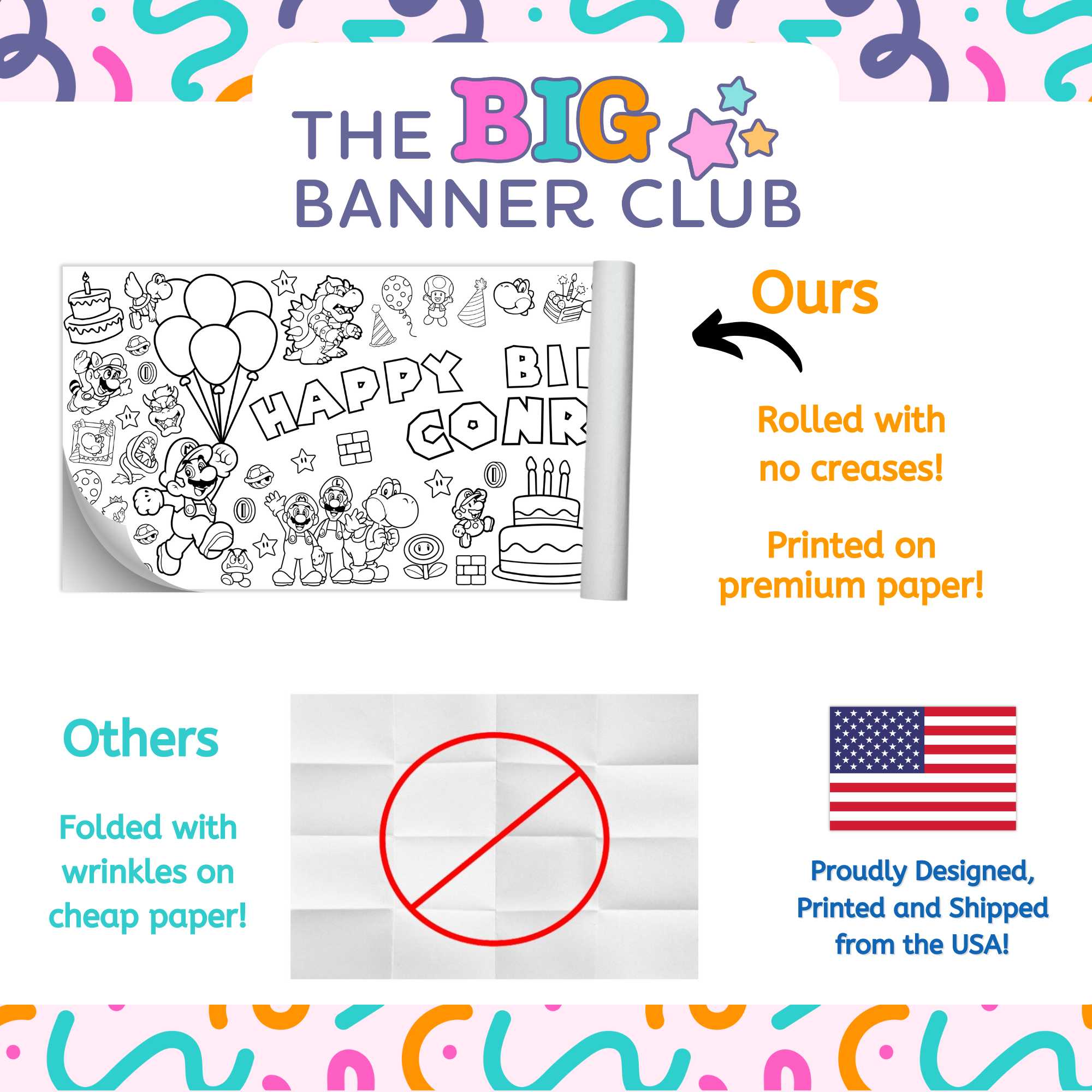 super mario brothers birthday party decor tablecloth giant coloring banner custom personalize giant large luigi bowser decoration kids table runner