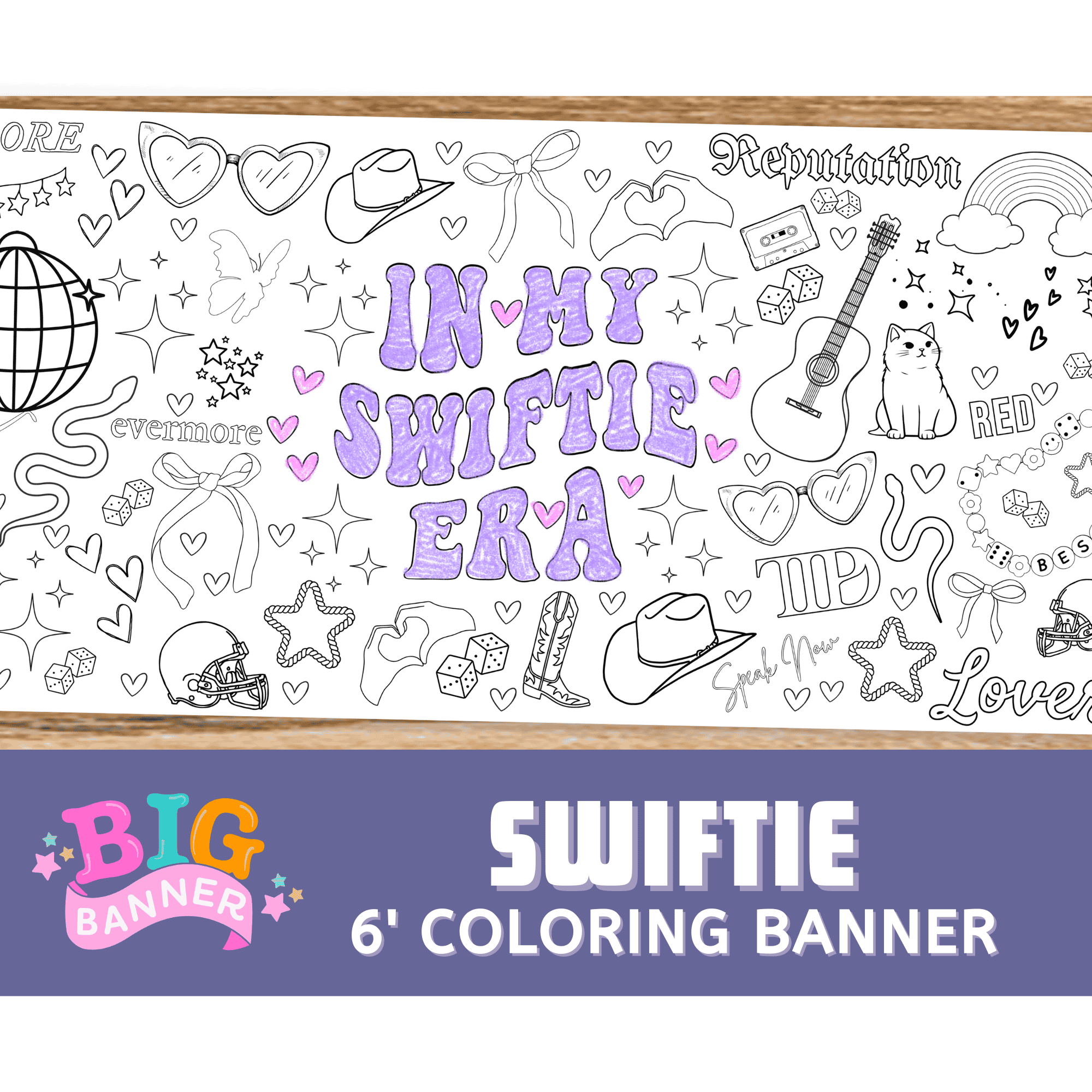 swiftie giant coloring banner crayons big banner club poster paper tablecloth runner sheet