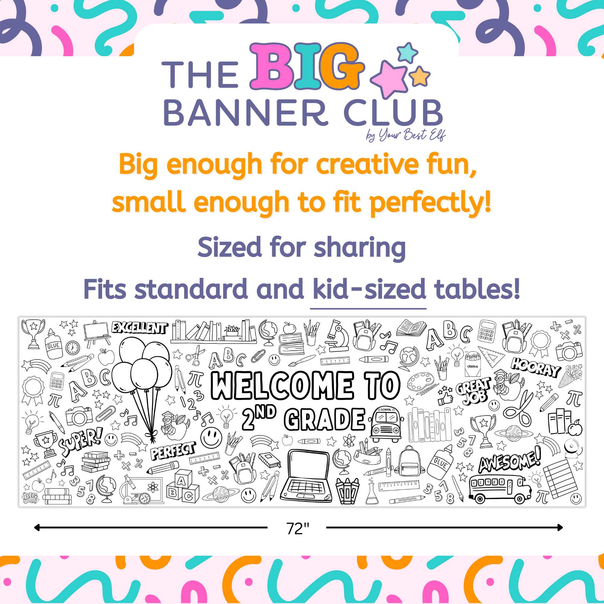 back to school, welcome back, giant coloring banner, kids activity, first day of school, first day of school banner, tablescape, back to school decoration, back to school decor