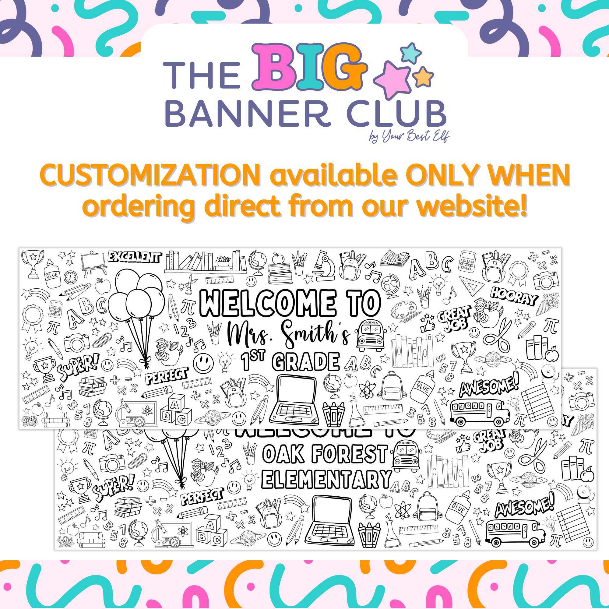 back to school, welcome back, giant coloring banner, kids activity, first day of school, first day of school banner, tablescape, back to school decoration, back to school decor