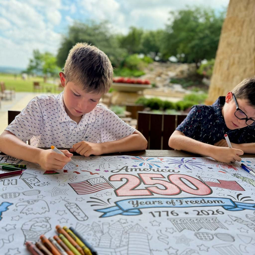 July 4th, coloring banner, part decoration, America 250th anniversary