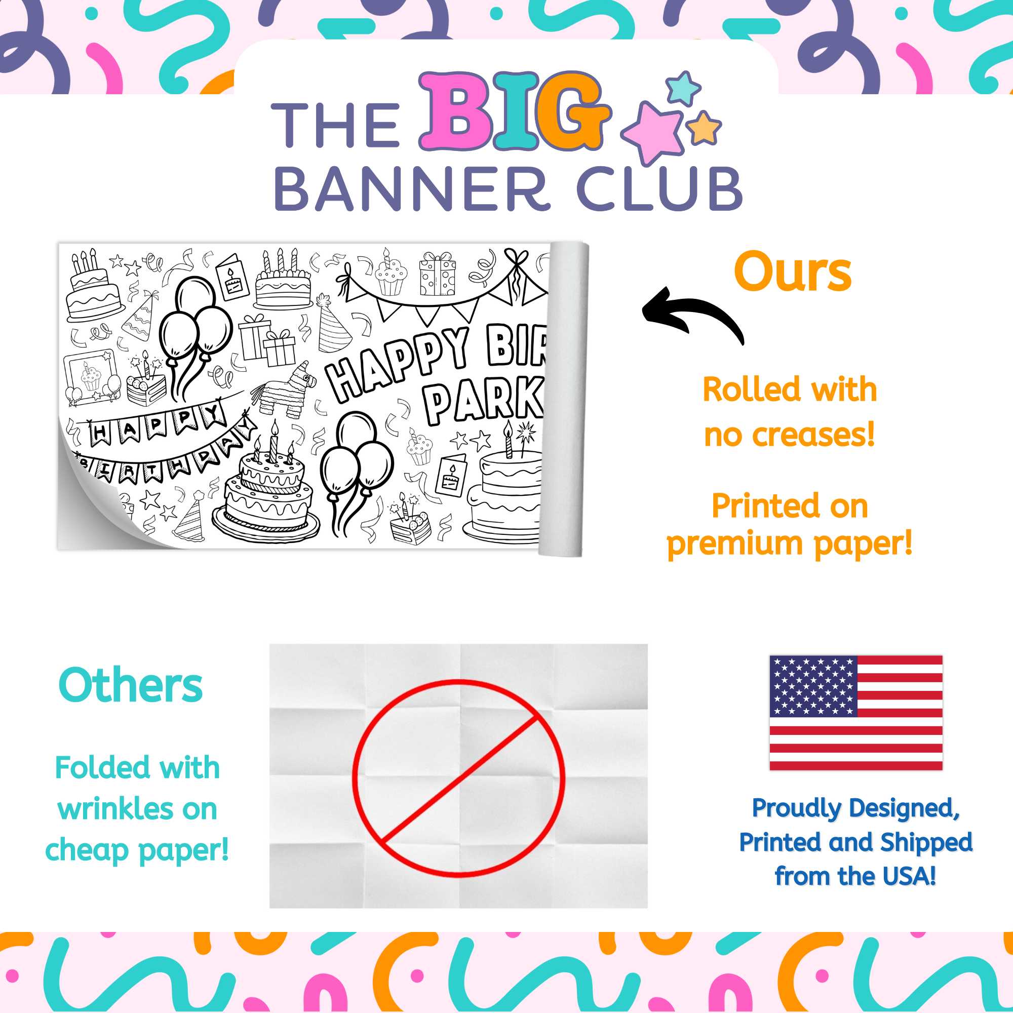 birthday party decoration tablecloth personalize coloring banner giant custom customized crayon marker pencils balloons cake cupcakes birthday party paper table runner