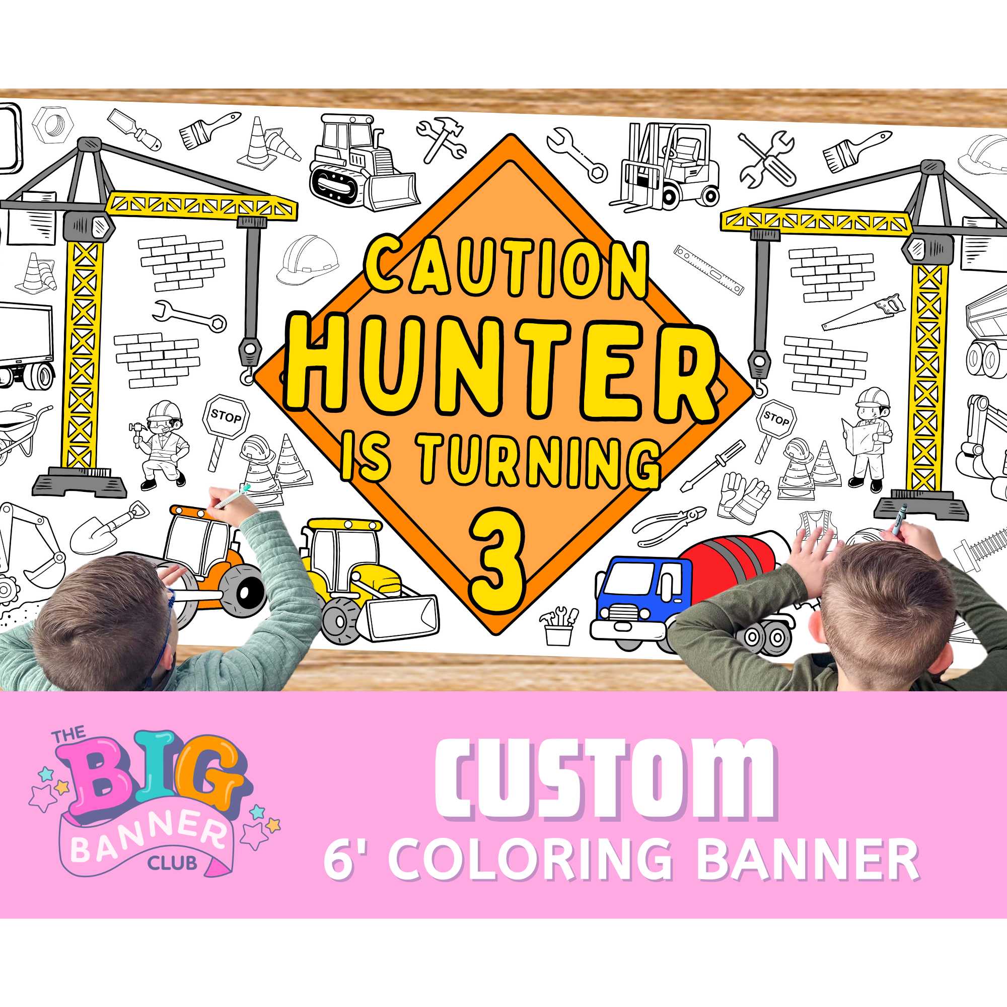 Custom Giant Coloring Banner Party Decoration
