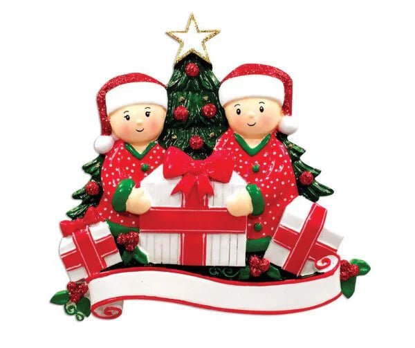 Family Opening Presents Ornament - Your Best Elf