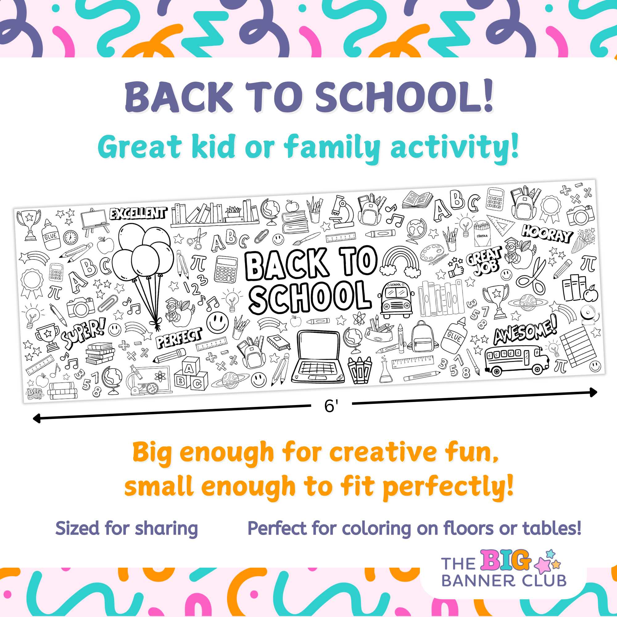 Summer Coloring Banner Bundle | July 4th 250th Anniversary | Back to School | Kids Activity