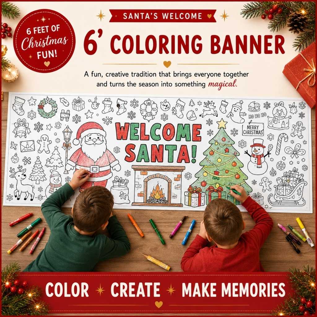 Santa Welcome Giant Coloring Banner | Christmas