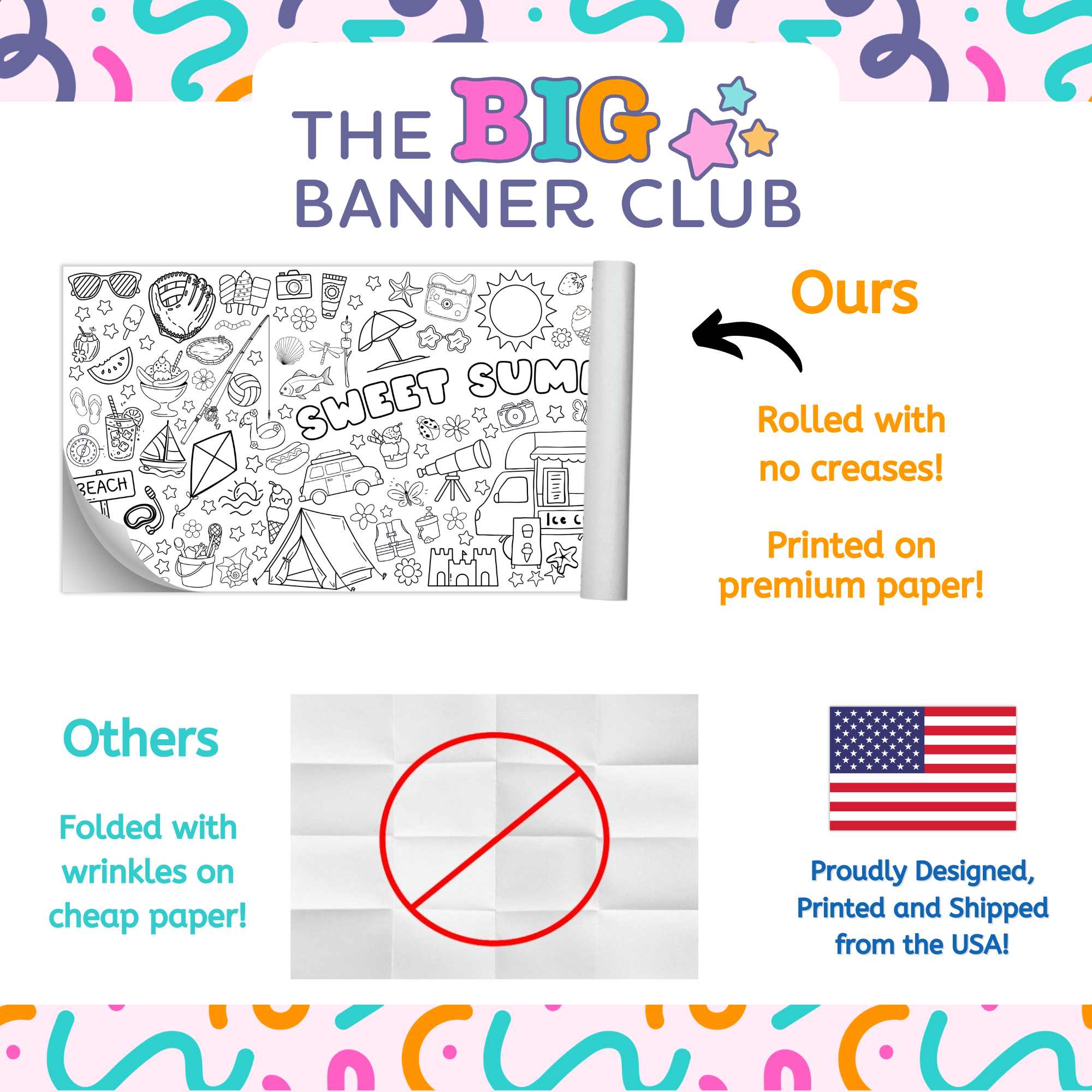 It's Summertime! | School's Out for the summer | Giant Coloring Banner