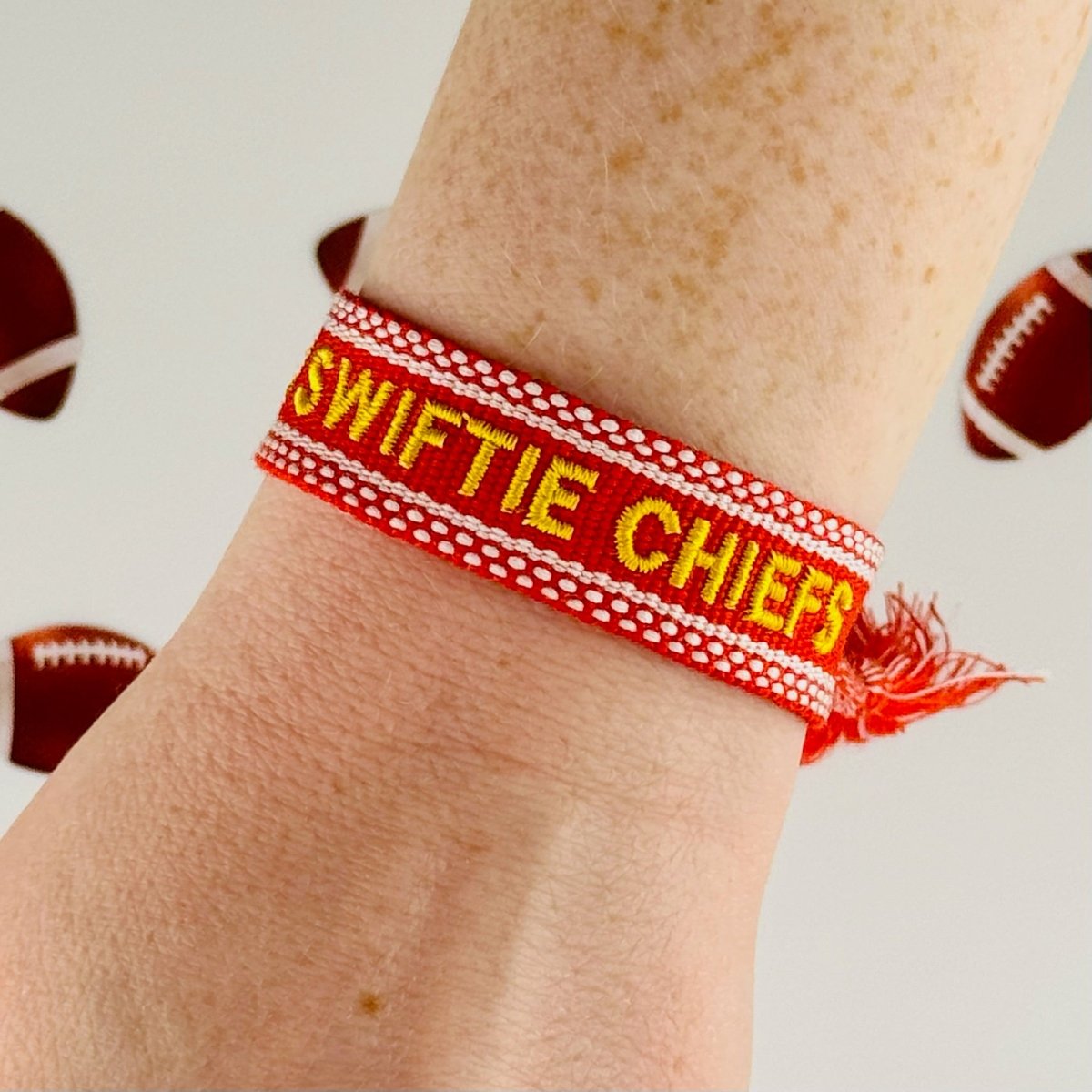 Kansas Swiftie Chiefs Tassel Bracelet | Adult Bracelet | swiftie friendship bracelet | Red Kingdom | KC Chiefs - Your Best Elf